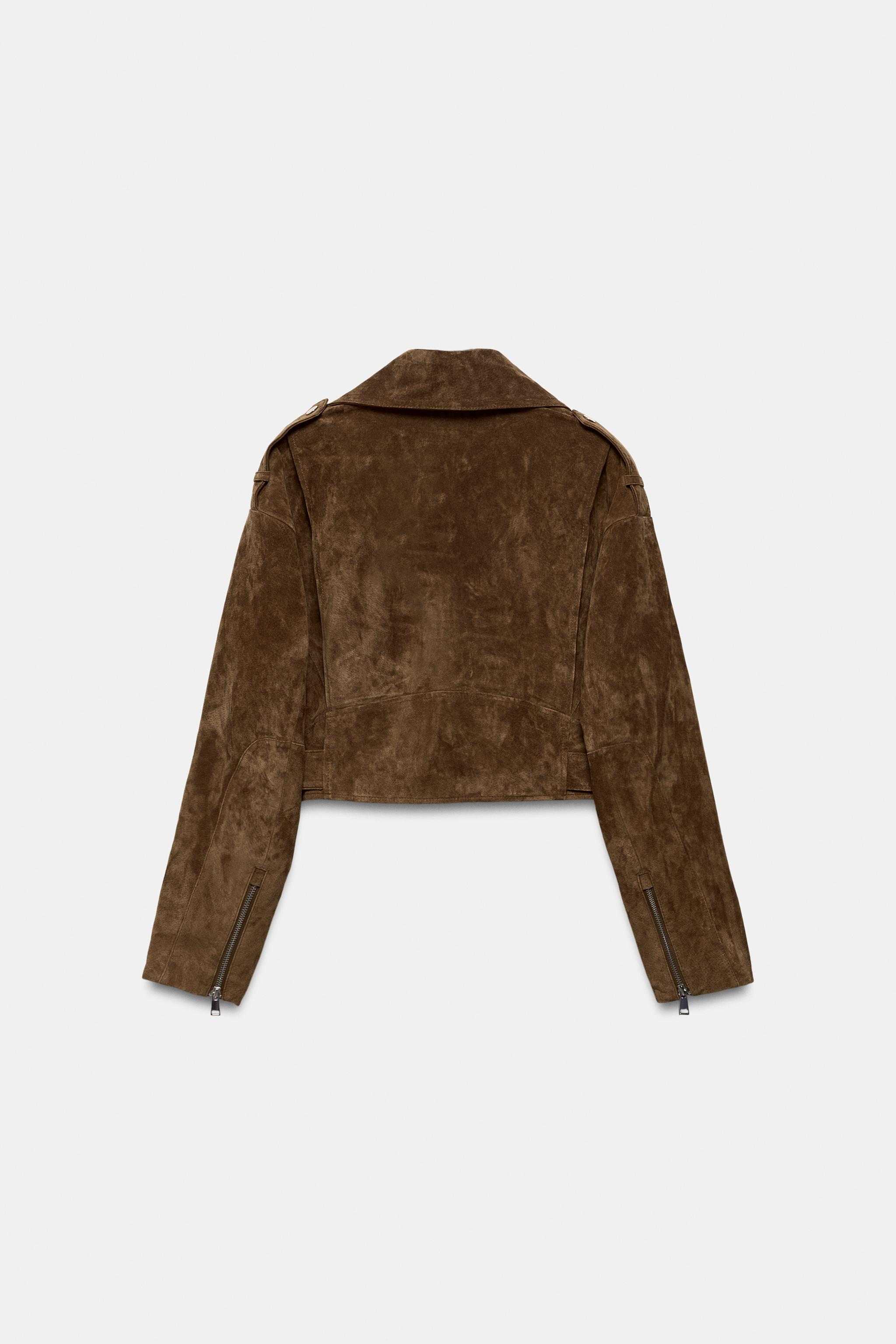 100% SUEDE LEATHER SHORT JACKET WITH BELT